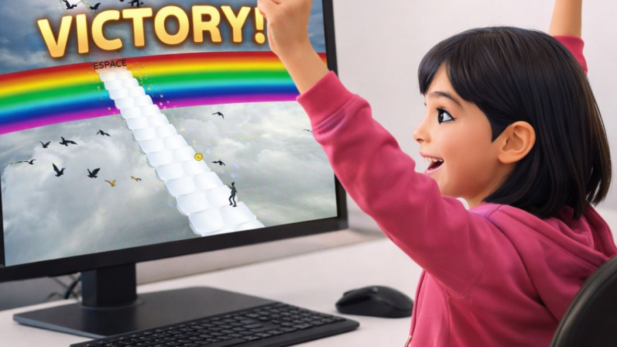 Jeune qui vient de gagner à DR